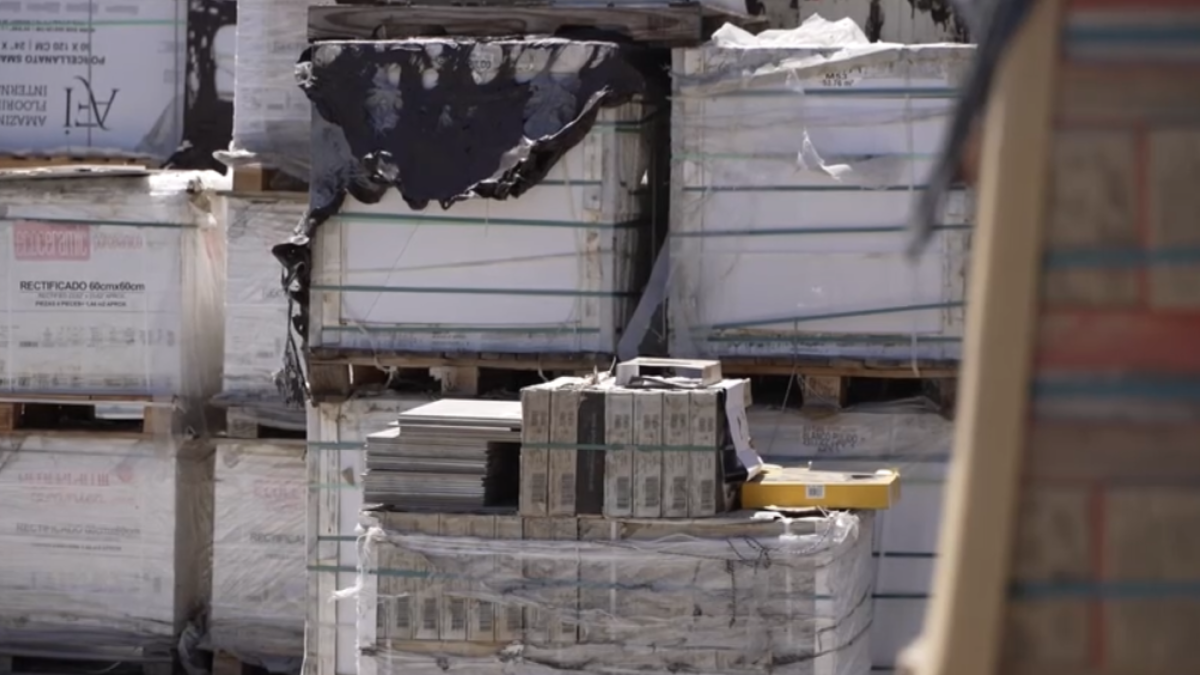 Brush fire destroys over 100 tile pallets at Kern County business, sparking fire safety concerns